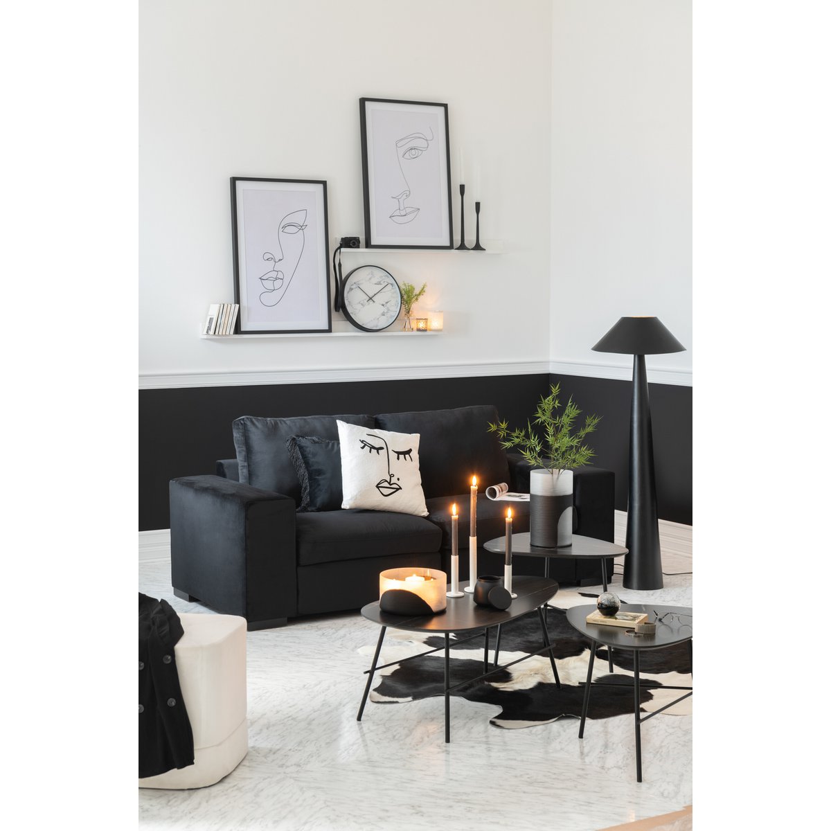 J-Line kandelaar Laag Modern - metaal - wit