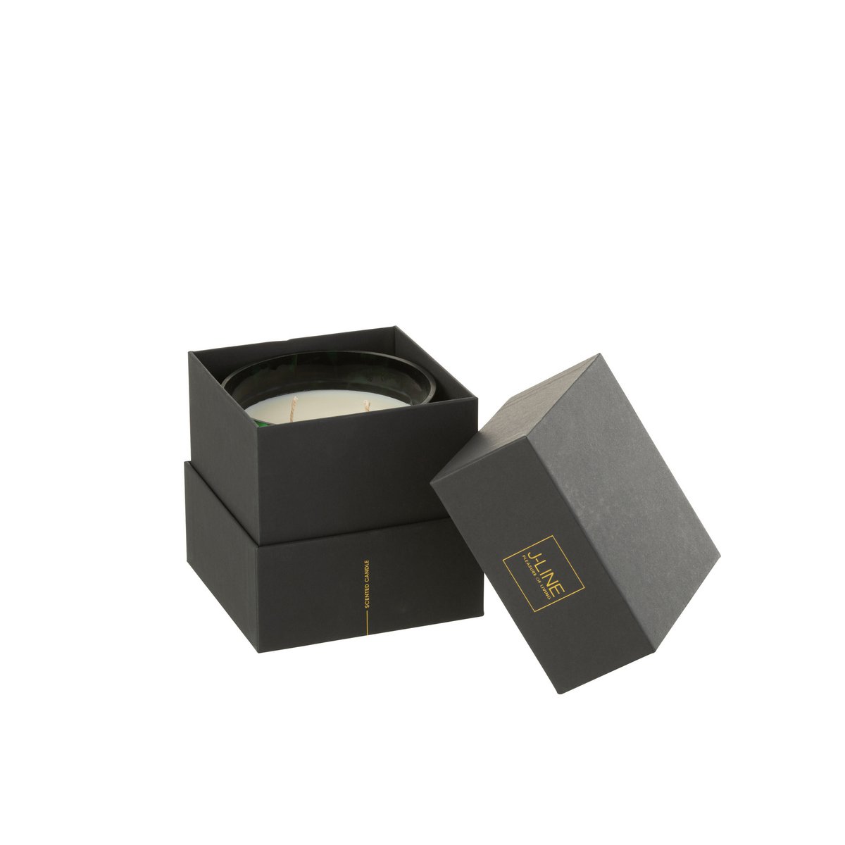 J-Line geurkaars Noa - Sandalwood - glas - groen - small - 50U